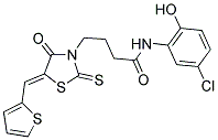 N-(5-CHLORO-2-HYDROXYPHENYL)-4-[(5Z)-4-OXO-5-(THIEN-2-YLMETHYLENE)-2-THIOXO-1,3-THIAZOLIDIN-3-YL]BUTANAMIDE Struktur