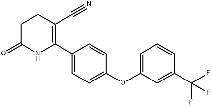 6-OXO-2-(4-[3-(TRIFLUOROMETHYL)PHENOXY]PHENYL)-1,4,5,6-TETRAHYDRO-3-PYRIDINECARBONITRILE Struktur