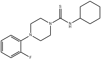 (CYCLOHEXYLAMINO)(4-(2-FLUOROPHENYL)PIPERAZINYL)METHANE-1-THIONE Struktur