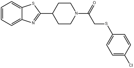 1-[4-(1,3-BENZOTHIAZOL-2-YL)PIPERIDINO]-2-[(4-CHLOROPHENYL)SULFANYL]-1-ETHANONE Struktur