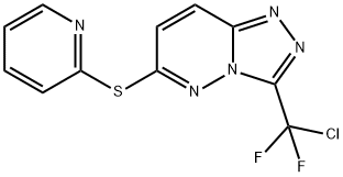 3-[CHLORO(DIFLUORO)METHYL]-6-(2-PYRIDINYLSULFANYL)[1,2,4]TRIAZOLO[4,3-B]PYRIDAZINE Struktur