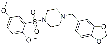 4-(BENZO[3,4-D]1,3-DIOXOLAN-5-YLMETHYL)-1-((2,5-DIMETHOXYPHENYL)SULFONYL)PIPERAZINE Struktur