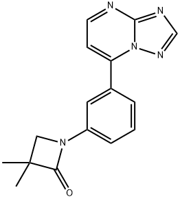 3,3-DIMETHYL-1-(3-[1,2,4]TRIAZOLO[1,5-A]PYRIMIDIN-7-YLPHENYL)-2-AZETANONE Struktur