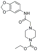 ETHYL 4-((N-BENZO[3,4-D]1,3-DIOXOLEN-5-YLCARBAMOYL)METHYL)PIPERAZINECARBOXYLATE Struktur