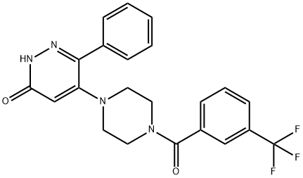 6-PHENYL-5-(4-[3-(TRIFLUOROMETHYL)BENZOYL]PIPERAZINO)-3(2H)-PYRIDAZINONE Struktur