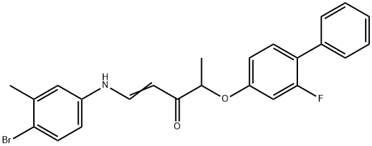 (E)-1-(4-BROMO-3-METHYLANILINO)-4-[(2-FLUORO[1,1'-BIPHENYL]-4-YL)OXY]-1-PENTEN-3-ONE Struktur