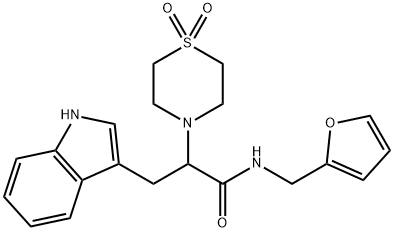 2-(1,1-DIOXO-1LAMBDA6,4-THIAZINAN-4-YL)-N-(2-FURYLMETHYL)-3-(1H-INDOL-3-YL)PROPANAMIDE Struktur