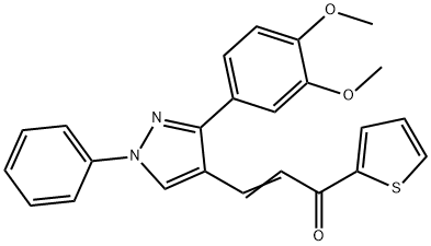 (Z)-3-[3-(3,4-DIMETHOXYPHENYL)-1-PHENYL-1H-PYRAZOL-4-YL]-1-(2-THIENYL)-2-PROPEN-1-ONE Struktur