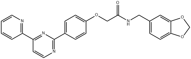 N-(1,3-BENZODIOXOL-5-YLMETHYL)-2-(4-[4-(2-PYRIDINYL)-2-PYRIMIDINYL]PHENOXY)ACETAMIDE Struktur