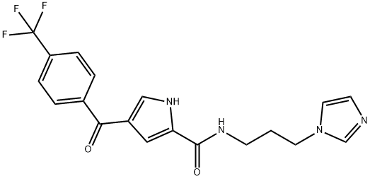 N-[3-(1H-IMIDAZOL-1-YL)PROPYL]-4-[4-(TRIFLUOROMETHYL)BENZOYL]-1H-PYRROLE-2-CARBOXAMIDE Struktur