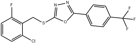 2-CHLORO-6-FLUOROBENZYL 5-[4-(TRIFLUOROMETHYL)PHENYL]-1,3,4-OXADIAZOL-2-YL SULFIDE Struktur