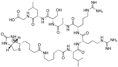 BIOTIN-LC-LEU-ARG-ARG-ALA-SER-LEU-GLY-OH Struktur