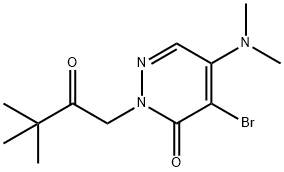 4-BROMO-5-(DIMETHYLAMINO)-2-(3,3-DIMETHYL-2-OXOBUTYL)-3(2H)-PYRIDAZINONE Struktur