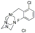 1-(2-CHLORO-6-FLUOROBENZYL)-3,5,7-TRIAZA-1-AZONIATRICYCLO[3.3.1.1(3,7)]DECANE CHLORIDE Struktur