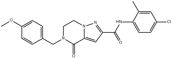 N-(4-CHLORO-2-METHYLPHENYL)-5-(4-METHOXYBENZYL)-4-OXO-4,5,6,7-TETRAHYDROPYRAZOLO[1,5-A]PYRAZINE-2-CARBOXAMIDE Struktur