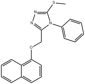 3-(METHYLSULFANYL)-5-[(1-NAPHTHYLOXY)METHYL]-4-PHENYL-4H-1,2,4-TRIAZOLE Struktur