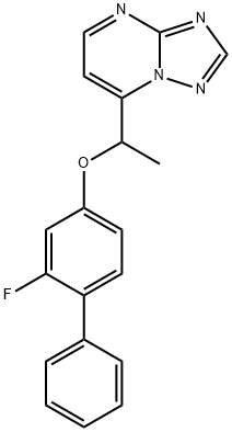 2-FLUORO[1,1'-BIPHENYL]-4-YL 1-[1,2,4]TRIAZOLO[1,5-A]PYRIMIDIN-7-YLETHYL ETHER Struktur