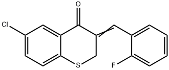 6-CHLORO-3-[(Z)-(2-FLUOROPHENYL)METHYLIDENE]-2H-THIOCHROMEN-4-ONE Struktur