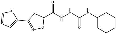 N-CYCLOHEXYL-2-([3-(2-THIENYL)-4,5-DIHYDRO-5-ISOXAZOLYL]CARBONYL)-1-HYDRAZINECARBOXAMIDE Struktur