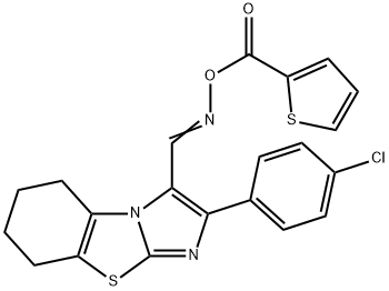 2-(4-CHLOROPHENYL)-3-(([(2-THIENYLCARBONYL)OXY]IMINO)METHYL)-5,6,7,8-TETRAHYDROIMIDAZO[2,1-B][1,3]BENZOTHIAZOLE Struktur