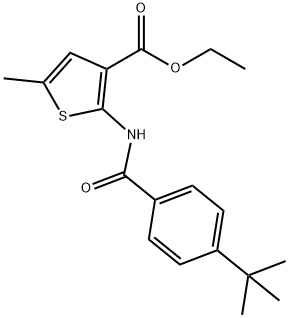 ETHYL 2-[(4-TERT-BUTYLBENZOYL)AMINO]-5-METHYLTHIOPHENE-3-CARBOXYLATE Struktur