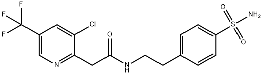 N-[4-(AMINOSULFONYL)PHENETHYL]-2-[3-CHLORO-5-(TRIFLUOROMETHYL)-2-PYRIDINYL]ACETAMIDE Struktur