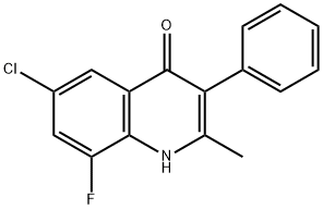 6-CHLORO-8-FLUORO-2-METHYL-3-PHENYL-4(1H)-QUINOLINONE Struktur