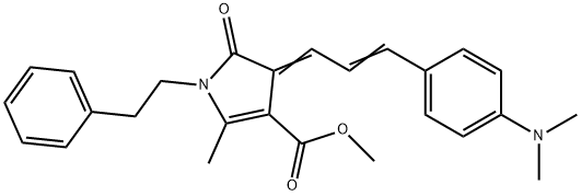 METHYL 3-((Z,2Z)-3-[4-(DIMETHYLAMINO)PHENYL]-2-PROPENYLIDENE)-5-METHYL-2-OXO-1-PHENETHYL-1,2-DIHYDRO-3H-PYRROLE-4-CARBOXYLATE Struktur