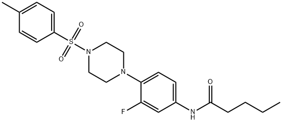 N-(3-FLUORO-4-(4-[(4-METHYLPHENYL)SULFONYL]PIPERAZINO)PHENYL)PENTANAMIDE Struktur