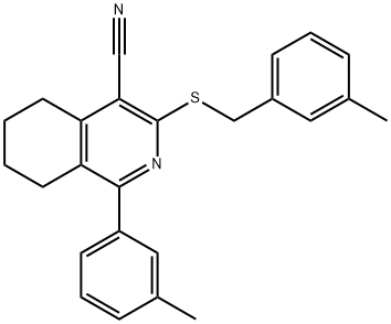 3-[(3-METHYLBENZYL)SULFANYL]-1-(3-METHYLPHENYL)-5,6,7,8-TETRAHYDRO-4-ISOQUINOLINECARBONITRILE Struktur