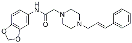 N-BENZO[3,4-D]1,3-DIOXOLEN-5-YL-2-(4-(3-PHENYLPROP-2-ENYL)PIPERAZINYL)ETHANAMIDE Struktur