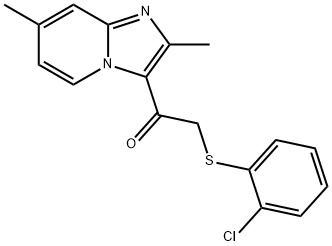 2-[(2-CHLOROPHENYL)SULFANYL]-1-(2,7-DIMETHYLIMIDAZO[1,2-A]PYRIDIN-3-YL)-1-ETHANONE Struktur