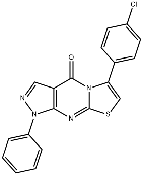 6-(4-CHLOROPHENYL)-1-PHENYLPYRAZOLO[3,4-D][1,3]THIAZOLO[3,2-A]PYRIMIDIN-4(1H)-ONE Struktur