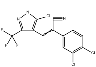 (Z)-3-[5-CHLORO-1-METHYL-3-(TRIFLUOROMETHYL)-1H-PYRAZOL-4-YL]-2-(3,4-DICHLOROPHENYL)-2-PROPENENITRILE Struktur