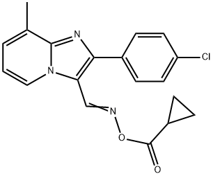 2-(4-CHLOROPHENYL)-3-(([(CYCLOPROPYLCARBONYL)OXY]IMINO)METHYL)-8-METHYLIMIDAZO[1,2-A]PYRIDINE Struktur