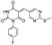 (5Z)-1-(4-FLUOROPHENYL)-5-{[2-(METHYLTHIO)PYRIMIDIN-5-YL]METHYLENE}PYRIMIDINE-2,4,6(1H,3H,5H)-TRIONE Struktur