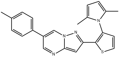 2-[3-(2,5-DIMETHYL-1H-PYRROL-1-YL)-2-THIENYL]-6-(4-METHYLPHENYL)PYRAZOLO[1,5-A]PYRIMIDINE Struktur