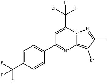 3-BROMO-7-[CHLORO(DIFLUORO)METHYL]-2-METHYL-5-[4-(TRIFLUOROMETHYL)PHENYL]PYRAZOLO[1,5-A]PYRIMIDINE Struktur