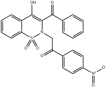 2-(3-BENZOYL-4-HYDROXY-1,1-DIOXIDO-2H-1,2-BENZOTHIAZIN-2-YL)-1-(4-NITROPHENYL)ETHANONE Struktur