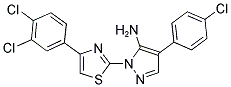 4-(4-CHLOROPHENYL)-1-[4-(3,4-DICHLOROPHENYL)-1,3-THIAZOL-2-YL]-1H-PYRAZOL-5-AMINE Struktur