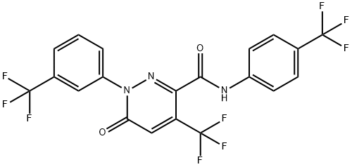 6-OXO-4-(TRIFLUOROMETHYL)-1-[3-(TRIFLUOROMETHYL)PHENYL]-N-[4-(TRIFLUOROMETHYL)PHENYL]-1,6-DIHYDRO-3-PYRIDAZINECARBOXAMIDE Struktur