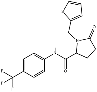 5-OXO-1-(2-THIENYLMETHYL)-N-[4-(TRIFLUOROMETHYL)PHENYL]-2-PYRROLIDINECARBOXAMIDE Struktur