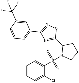 5-(1-[(2-CHLOROPHENYL)SULFONYL]-2-PYRROLIDINYL)-3-[3-(TRIFLUOROMETHYL)PHENYL]-1,2,4-OXADIAZOLE Struktur