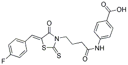 4-((4-[(5Z)-5-(4-FLUOROBENZYLIDENE)-4-OXO-2-THIOXO-1,3-THIAZOLIDIN-3-YL]BUTANOYL)AMINO)BENZOIC ACID Struktur