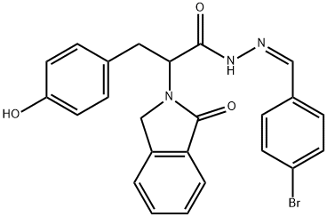 N'-[(Z)-(4-BROMOPHENYL)METHYLIDENE]-3-(4-HYDROXYPHENYL)-2-(1-OXO-1,3-DIHYDRO-2H-ISOINDOL-2-YL)PROPANOHYDRAZIDE Struktur