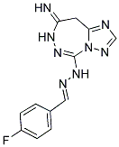 4-FLUOROBENZALDEHYDE (8-IMINO-8,9-DIHYDRO-7H-[1,2,4]TRIAZOLO[1,5-D][1,2,4]TRIAZEPIN-5-YL)HYDRAZONE Struktur