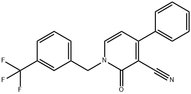 2-OXO-4-PHENYL-1-[3-(TRIFLUOROMETHYL)BENZYL]-1,2-DIHYDRO-3-PYRIDINECARBONITRILE Struktur