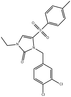 3-(3,4-DICHLOROBENZYL)-1-ETHYL-4-[(4-METHYLPHENYL)SULFONYL]-1,3-DIHYDRO-2H-IMIDAZOL-2-ONE Struktur