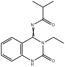 N-[3-ETHYL-2-OXO-2,3-DIHYDRO-4(1H)-QUINAZOLINYLIDEN]-2-METHYLPROPANAMIDE Struktur