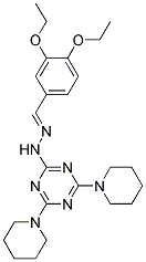 (E)-2-(2-(3,4-DIETHOXYBENZYLIDENE)HYDRAZINYL)-4,6-DI(PIPERIDIN-1-YL)-1,3,5-TRIAZINE Struktur